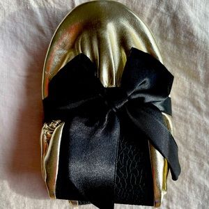 Brand new foldable gold ballet flats